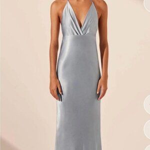 Elegant Silver Halter Dress